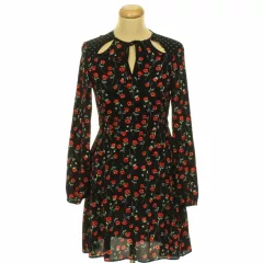 Miss Selfridge mintás fekete ruha