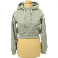 Zara kapucnis szürke crop pulóver