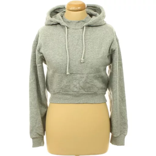 Zara kapucnis szürke crop pulóver
