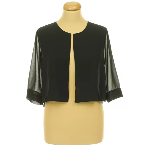 New Collection fekete muszlin boleró