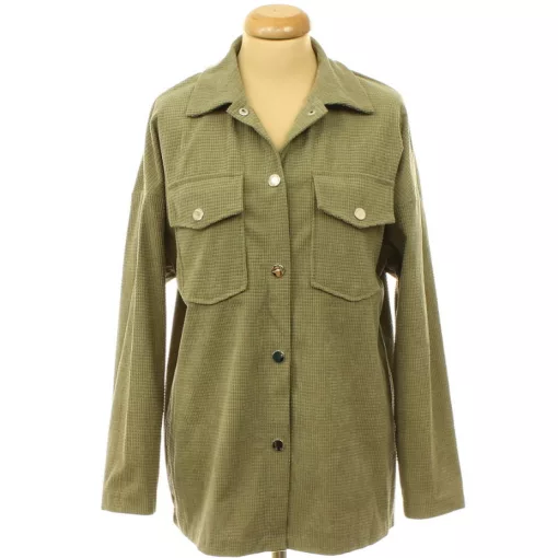 Shein khakizöld oversize kordársony ing