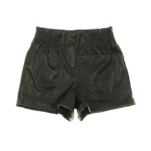 Fekete műbőr short