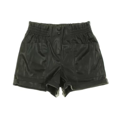 Fekete műbőr short
