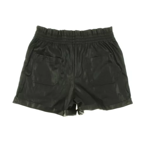 Fekete műbőr short