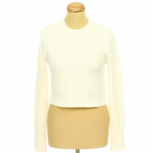 Zara fehér crop kötött pulóver