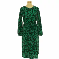 Peacocks mintás zöld ruha