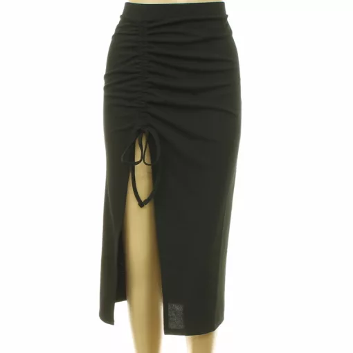 Boohoo ráncolható fekete szoknya