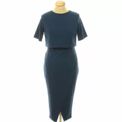 Boohoo sötétkék dzsörzé ruha