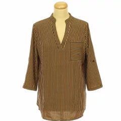 Shein csíkos roll-up ujjú blúz