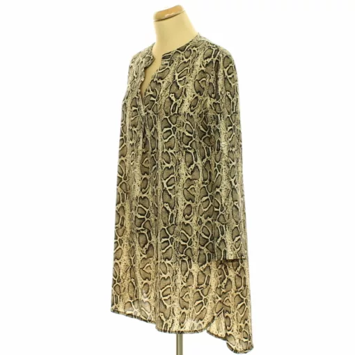 New Collection kígyóbőrmintás roll-up ujjú ruha