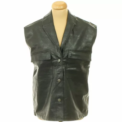 C&A patentos oversize műbőr mellény