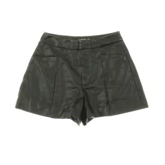 Stradivarius fekete műbőr short