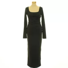Shein fekete elasztikus maxi ruha
