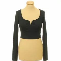 Fishbone bordázott fekete top
