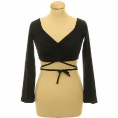 Shein ráncolt fekete top