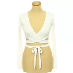 Shein átlapolt fehér top