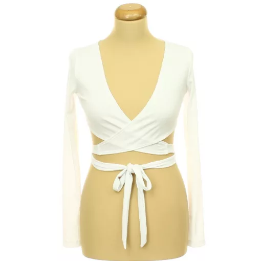 Shein átlapolt fehér top