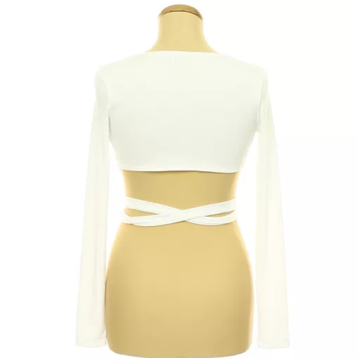 Shein átlapolt fehér top