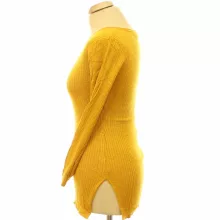 Fashion mustárbarna kötött felső