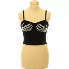 Shein strasszköves Halloween-i bársony top
