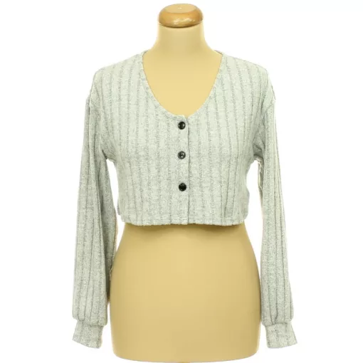 Shein szürke crop kardigán