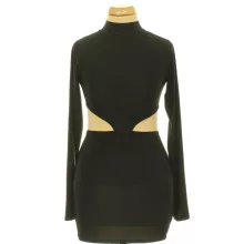 Femme Luxe fekete elasztikus miniruha