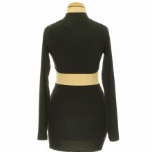 Femme Luxe fekete elasztikus miniruha