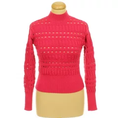 River Island pink lyukacsos kötésű pulóver