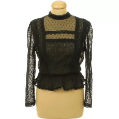 H&M fekete csipke blúz