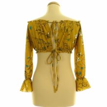 Virágmintás mustársárga top