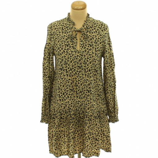 Yessica leopárdmintás barna ruha