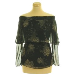 River Island virágmintás fekete felső