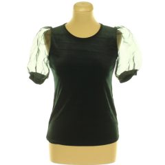 New Look fekete organza ujjú bársony felső