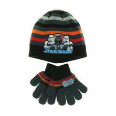 Stra Wars-os csíkos kötött sapka-kesztyű szett