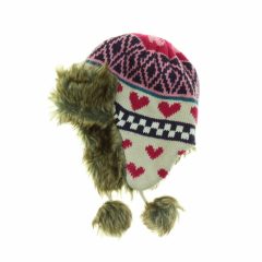 Mintás műszőrmés kötött baby sapka