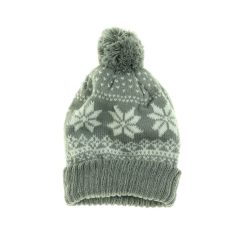 Mintás szürke kötött sapka