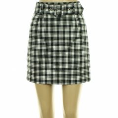 Divided fekete kockás szoknya övvel