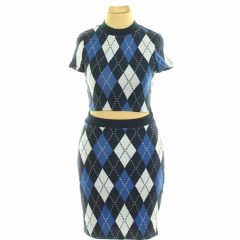 Divided mintás kék ruha