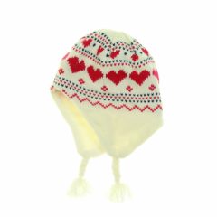 F&F mintás krémszínű kötött baby sapka