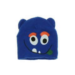 Mintás kék kötött baby sapka