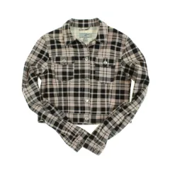 New Look rózsaszín-fekete kockás farmer dzseki
