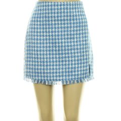 Stradivarius kék tyúklábmintás szoknya