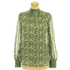 H&M mintás zöld szatén blúz