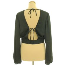 H&M fekete szatén felső