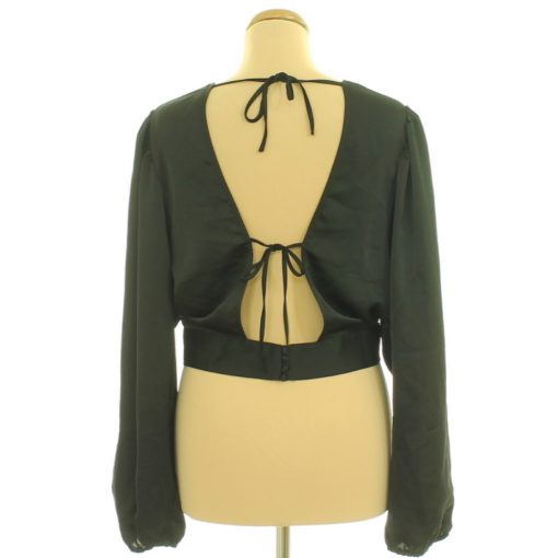 H&M fekete szatén felső