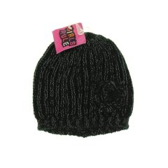 Ezüstszálas fekete kötött sapka