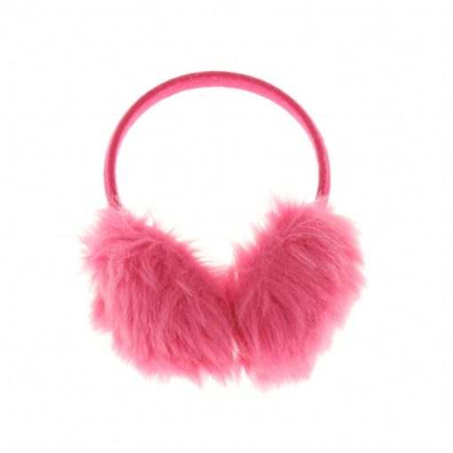 Pink kötött-műszőrme fülvédő