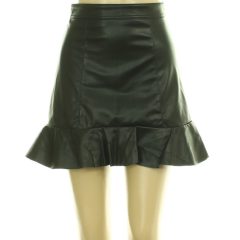 Divided fekete műbőr szoknya