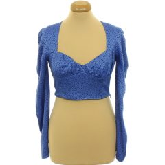 Zara pöttyös kék szatén top