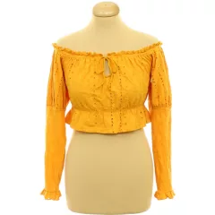 Asos hímzett mustársárga top